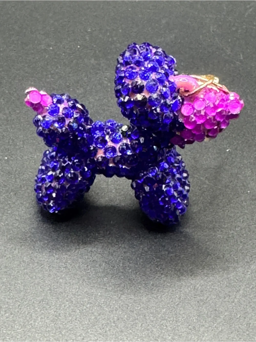 Blinged Purple Balloon Dog Bag Charm/keychain Glass Rhinestones